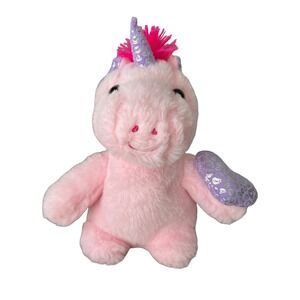 Hug & Luv Pink Unicorn Plush Stuffed Animal Sparkle Horn Sparkly Wing